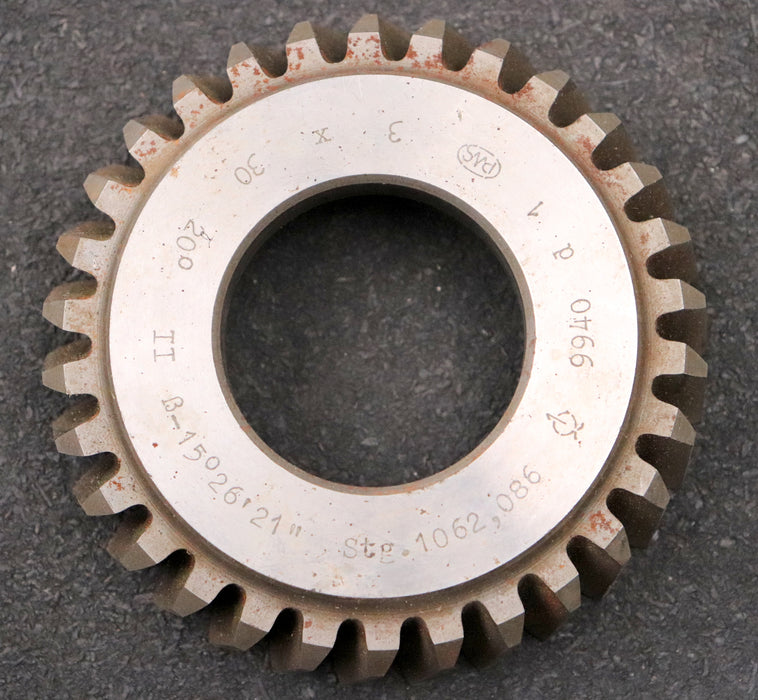 Bild des Artikels PWS-Scheibenschneidrad-mit-Treppenschliff-m=-3mm-EGW-20°-Z=-30-BP-II-ß-15°26'21"