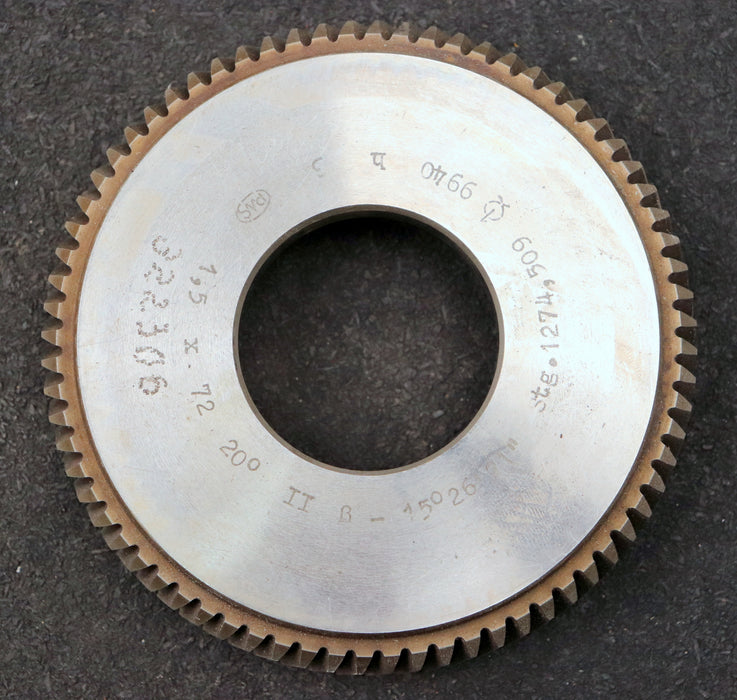 Bild des Artikels PWS-Scheibenschneidrad---Treppenschliff-m=-1,5mm-EGW-20°-Z=-72-Ø117x21xØ1-3/4"