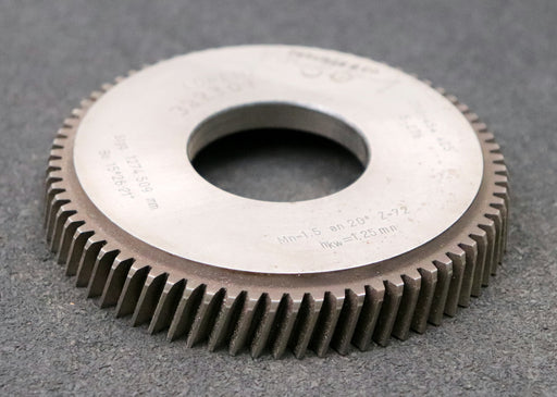 Bild des Artikels LORENZ-Scheibenschneidrad-Treppenschliff-m=-1,5mm-EGW-20°-Z=-72-Ø117x18xØ1-3/4"