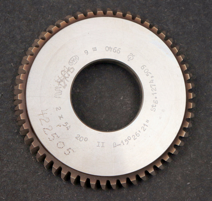 Bild des Artikels PWS-Scheibenschneidrad-mit-Treppenschliff-m=-2mm-EGW-20°-Z=-54-BP-II-gebraucht