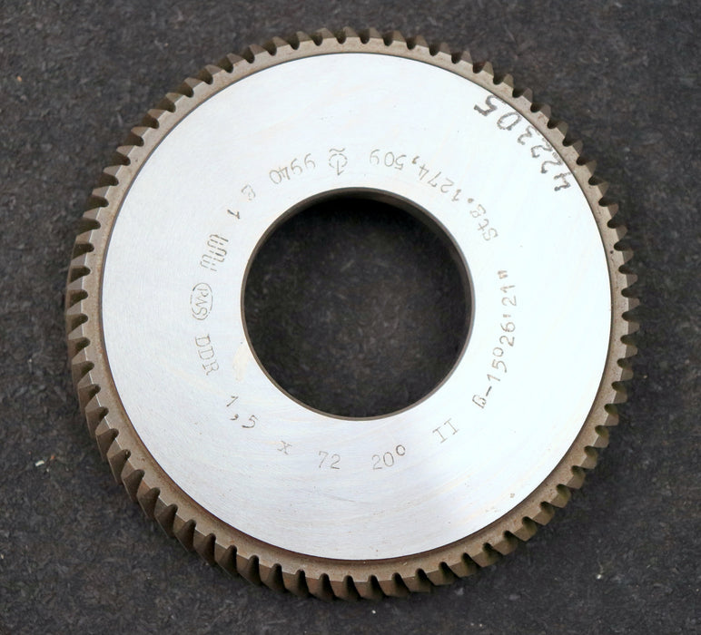 Bild des Artikels PWS-Scheibenschneidrad-mit-Treppenschliff-m=-1,5mm-EGW-20°-Z=-72-Ø117x24xØ1-3/4"