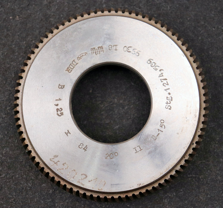 Bild des Artikels PWS-Scheibenschneidrad-Treppenschliff-m=-1,25mm-EGW-20°-Z=-84-Ø112x23xØ1-3/4"