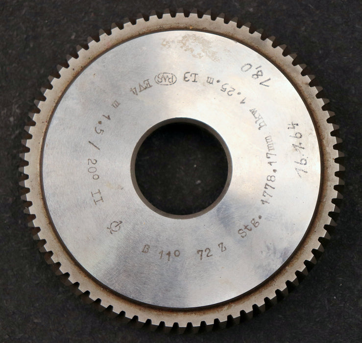 Bild des Artikels PWS-Scheibenschneidrad---Treppenschliff-m=-1,5mm-EGW-20°-Z=-72-Ø114x21xØ1-1/4"