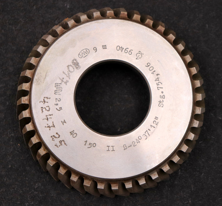 Bild des Artikels PWS-Scheibenschneidrad---Treppenschliff-m=-2,5mm-EGW-15°-Z=-40-Ø116x24xØ1-3/4"