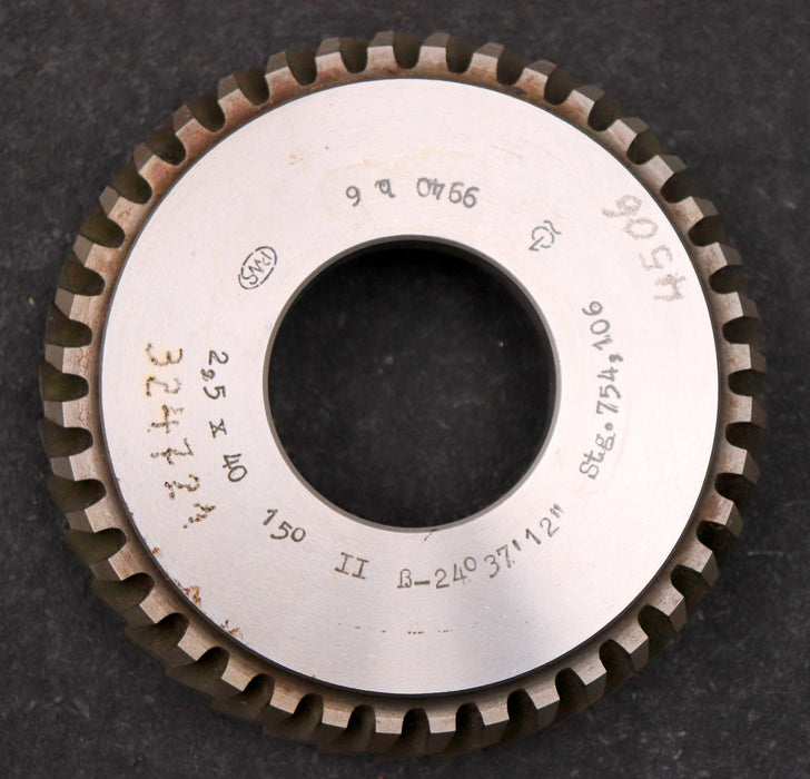 Bild des Artikels PWS-Scheibenschneidrad---Treppenschliff-m=-2,5mm-EGW-15°-Z=-40-Ø117x24xØ1-3/4"