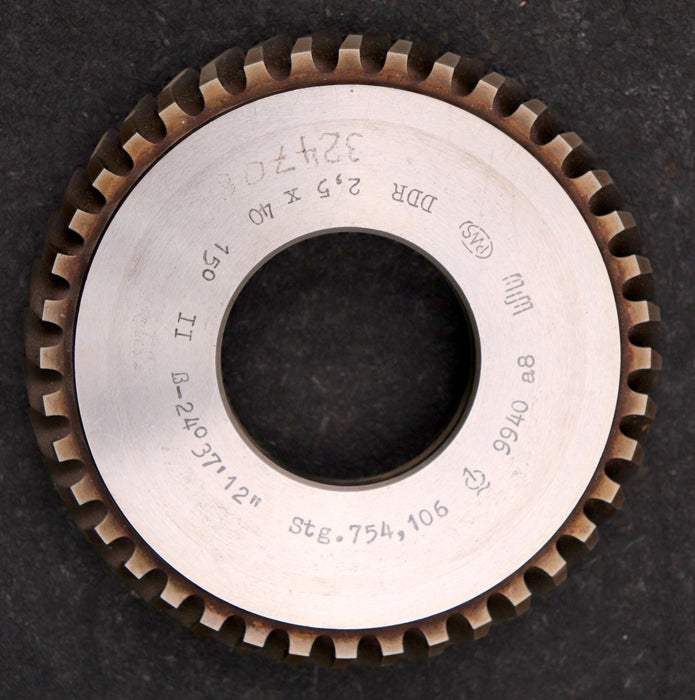 Bild des Artikels PWS-Scheibenschneidrad---Treppenschliff-m=-2,5mm-EGW-15°-Z=-40-Ø117x20xØ1-3/4"