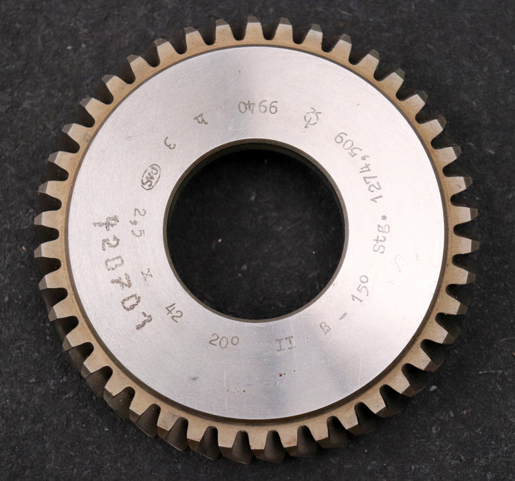 Bild des Artikels PWS-Scheibenschneidrad---Treppenschliff-m=-2,5mm-EGW-20°-Z=-42-BP-II-ß-15°