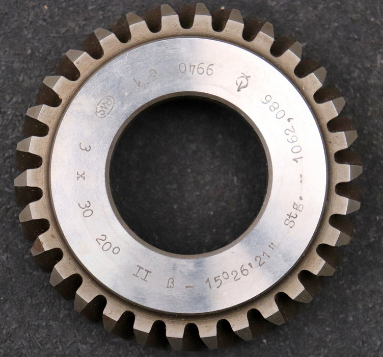 Bild des Artikels PWS-Scheibenschneidrad---Treppenschliff-m=-3mm-EGW-20°-Z=-30-Ø102x26xØ1-3/4"