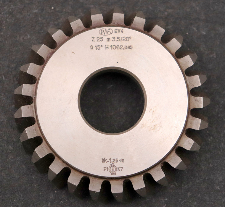 Bild des Artikels PWS-Scheibenschneidrad---Treppenschliff-m=-3,5mm-EGW-20°-Z=-25-Ø100x24xØ1-1/4"