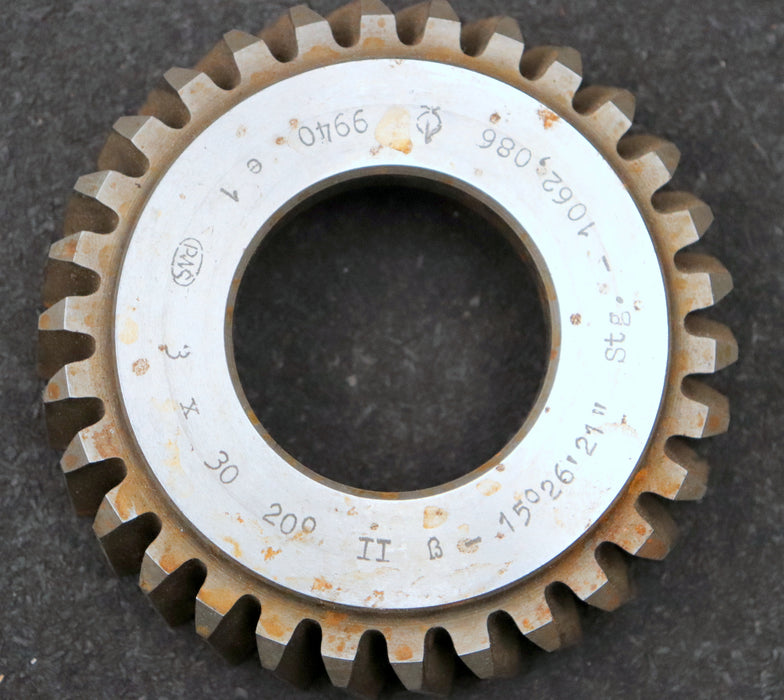 Bild des Artikels PWS-Scheibenschneidrad-Treppenschliff-m=-3mm-EGW-20°-Z=-30-Ø102x25xØ1-3/4"-BP-II