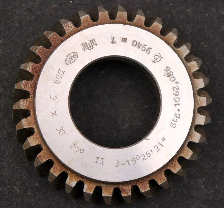 Bild des Artikels PWS-Scheibenschneidrad-Treppenschliff-m=-3mm-EGW-20°-Z=-30-schrägverzahnt-LINKS