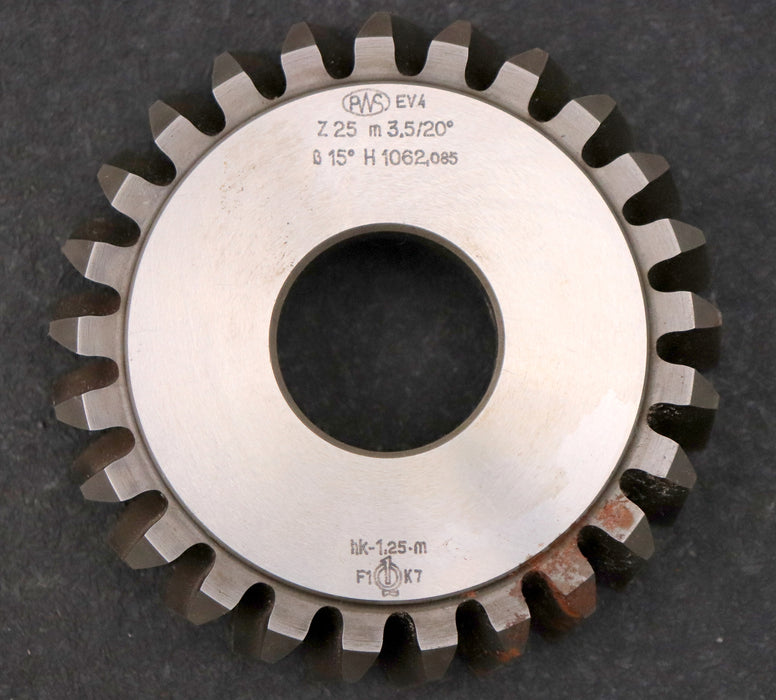 Bild des Artikels PWS-Scheibenschneidrad-Treppenschliff-m=-3,5mm-EGW-20°-Z=-25-hk=-1,25m-ß-15°