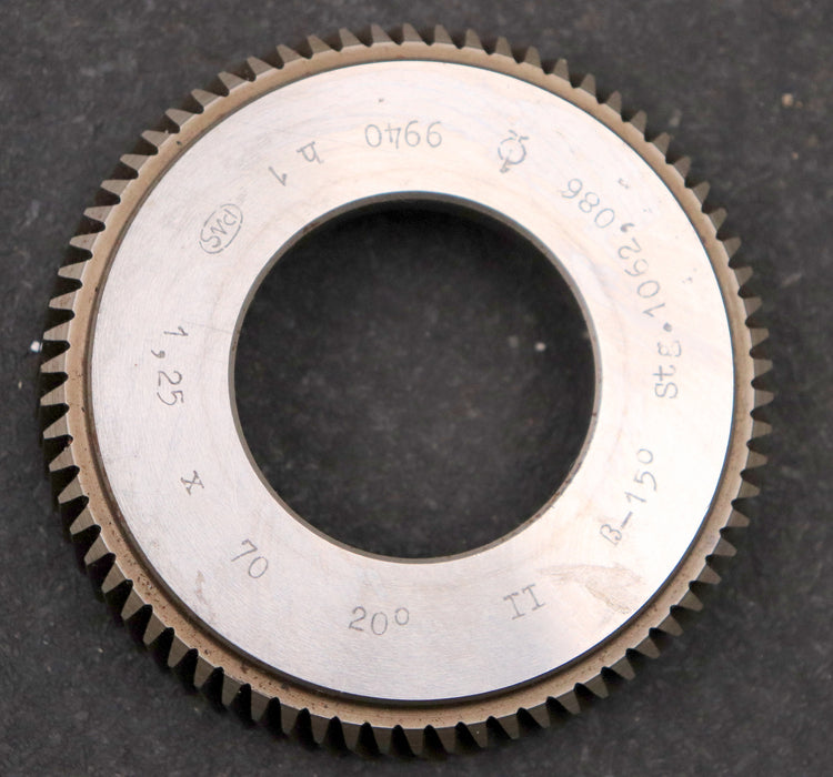 Bild des Artikels PWS-Scheibenschneidrad---Treppenschliff-m=-1,25mm-EGW-20°-Z=-70-Ø95x21xØ1-3/4"