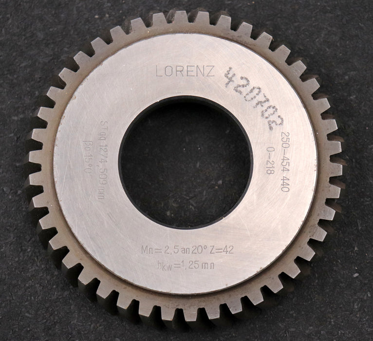 Bild des Artikels LORENZ-Scheibenschneidrad-Treppenschliff-m=-2,5mm-EGW-20°-Z=-42-Ø115x23xØ1-3/4"