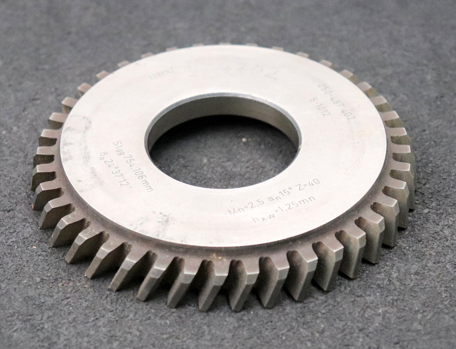 Bild des Artikels LORENZ-Scheibenschneidrad-Treppenschliff-m=-2,5mm-EGW-15°-Z=-40-Ø115x16xØ1-3/4"