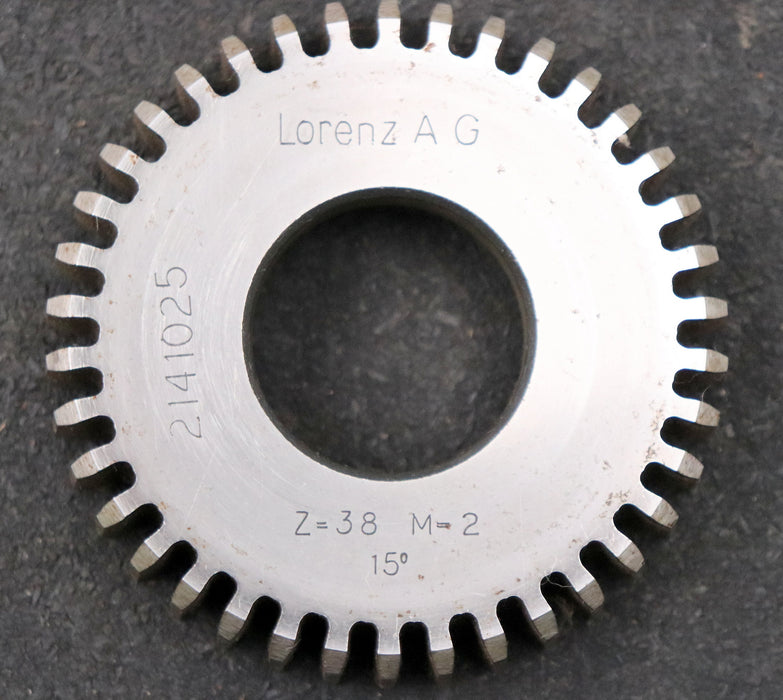 Bild des Artikels LORENZ-Scheibenschneidrad-gear-shaper-m=-2mm-EGW-15°-Z=-38-Ø82x17xØ1-1/4"