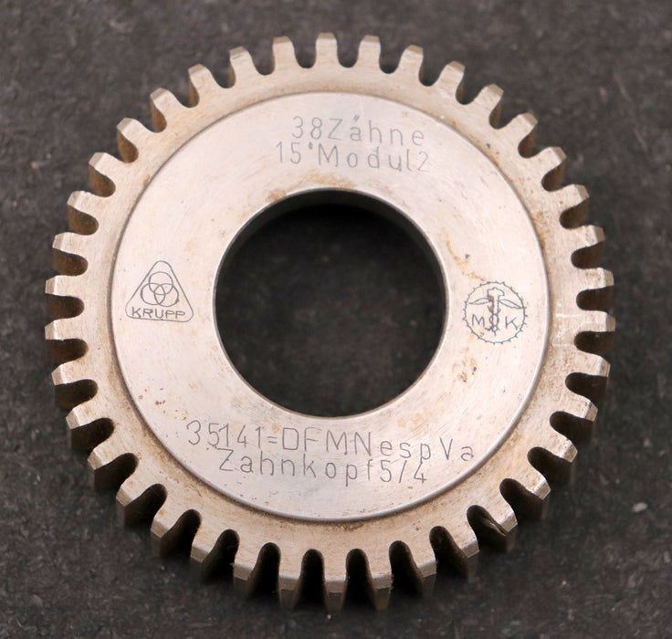 Bild des Artikels Scheibenschneidrad-gear-shaper-m=-2mm-EGW-15°-Z=-38-Zahnkopf-5/4-Ø83x21xØ1-1/4"