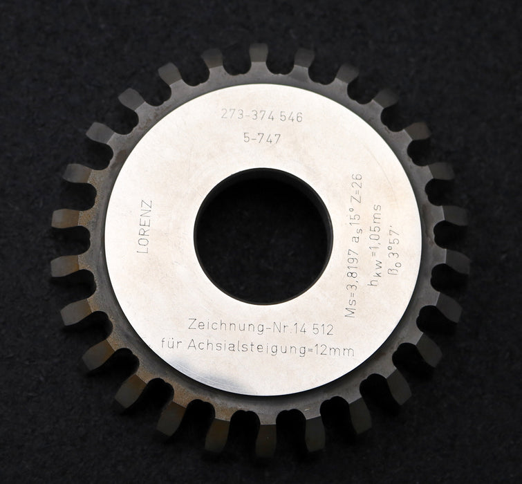 Bild des Artikels LORENZ-Scheibenschneidrad-mit-Treppenschliff-gear-shaper-m=-3,8197mm-EGW-15°