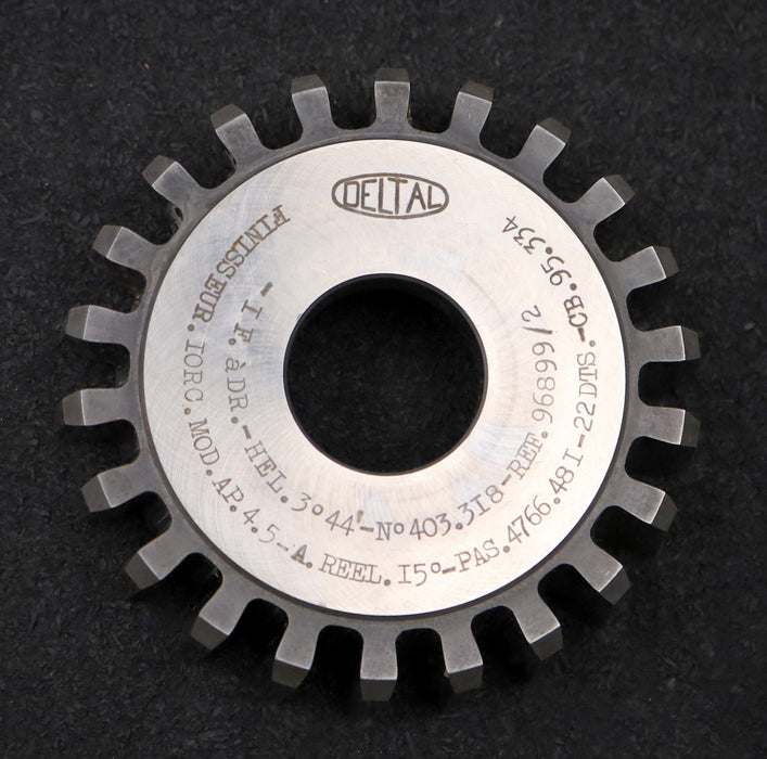 Bild des Artikels DELTAL-Scheibenschneidrad-gear-shaper-m=-4,5mm-EGW-15°-Z=-22-Fertigschneider