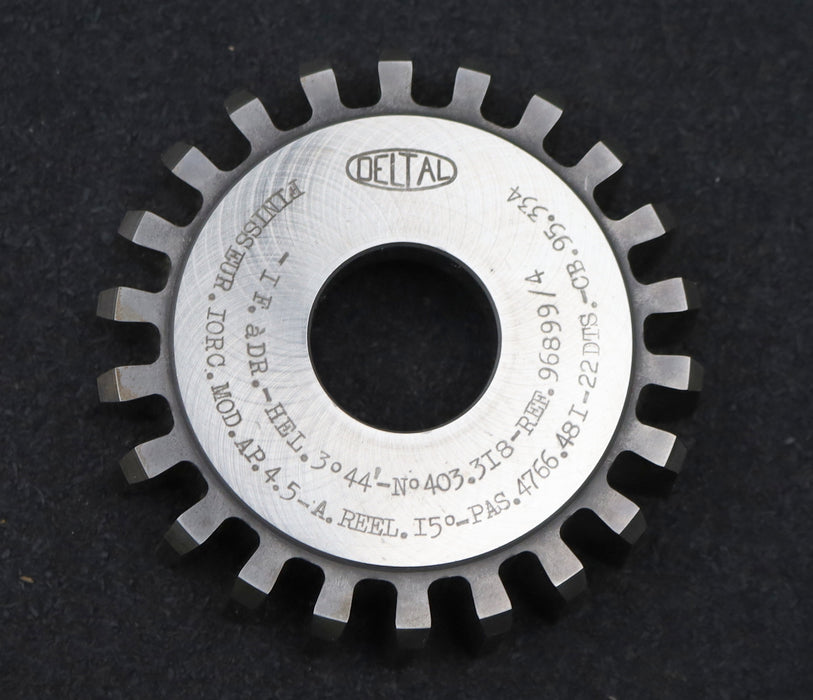 Bild des Artikels DELTAL-Scheibenschneidrad-m=-4,5mm-EGW-15°-Z=-22-Fertigschneider-ß=-3°44'