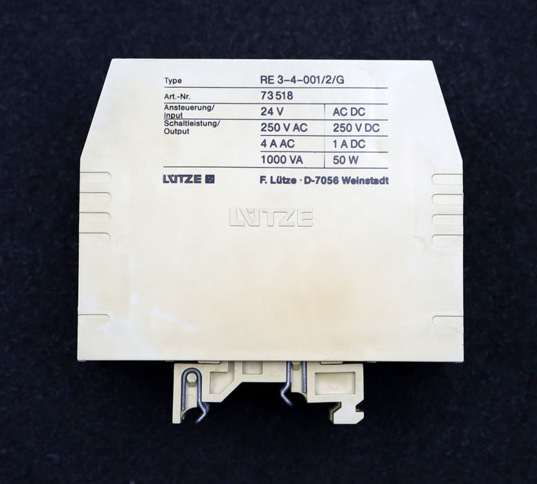 Bild des Artikels LÜTZE-Zeitrelais-Art.Nr.-73518-RE3-4-001/2/G-rote-Lämpchen-24V-250VAC-4a-1000VA