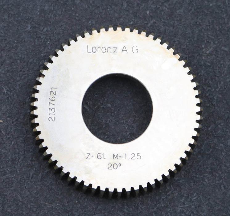 Bild des Artikels LORENZ-Scheibenschneidrad-gear-shaper-m=-1,25mm-EGW-20°-Z=-61-80x15xØ1-1/4"