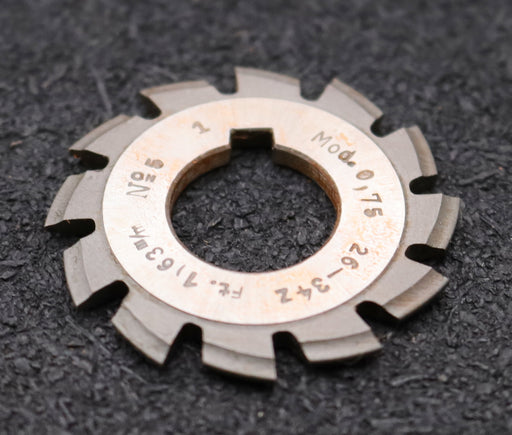 Bild des Artikels DOLD-Zahnformfräser-m=-0,75mm-No.-5-für-Z=-26-34-EGW-15°-LKN-gear-profile-cutter