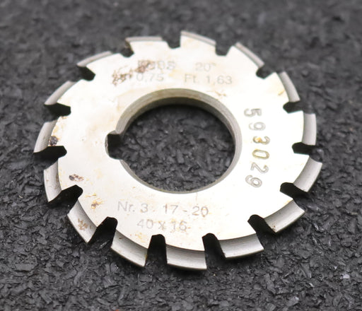 Bild des Artikels DOLD-Zahnformfräser-m=-0,75mm-No.-3-für-Z=-17-20-EGW-20°-gear-profile-cutter