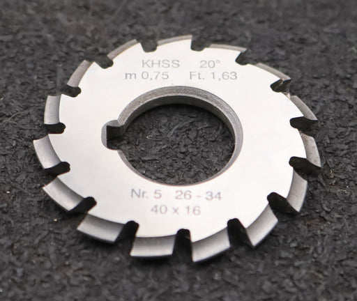 Bild des Artikels DOLD-Zahnformfräser-m=-0,75mm-No.-5-für-Z=-26-34-EGW-20°-gear-profile-cutter