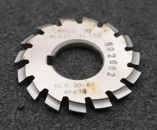 Bild des Artikels DOLD-Zahnformfräser-m=-0,75mm-No.-6-für-Z=-35-54-EGW-20°-gear-profile-cutter