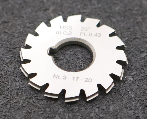 Bild des Artikels DOLD-Zahnformfräser-m=-0,2mm-No.-3-für-Z=-17-20-EGW-20°-gear-profile-cutter