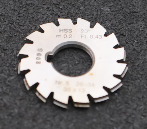 Bild des Artikels DOLD-Zahnformfräser-m=-0,2mm-No.-5-für-Z=-26-34-EGW-20°-gear-profile-cutter