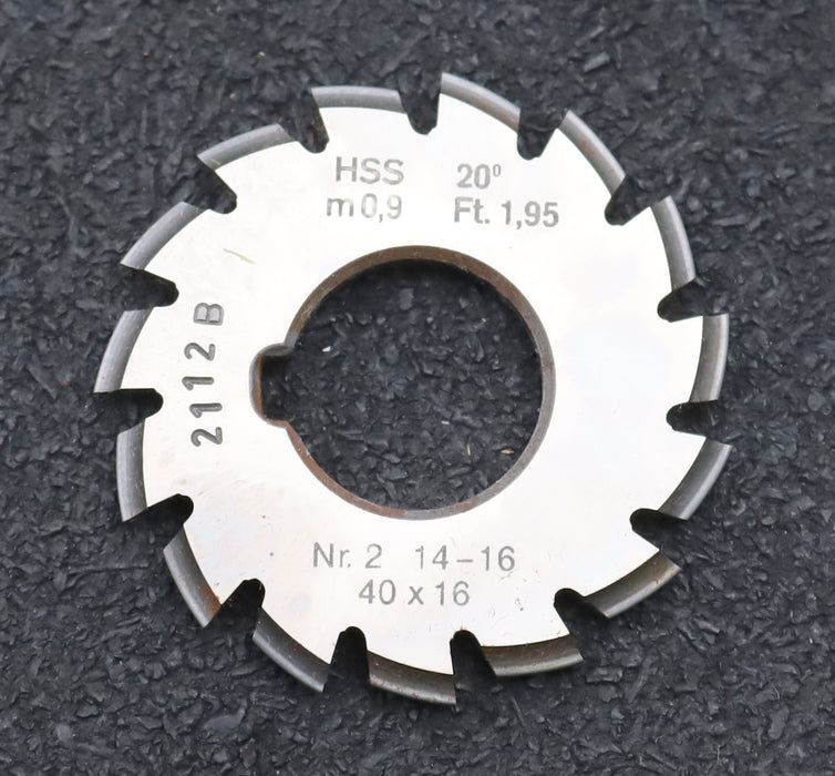 Bild des Artikels DOLD-Zahnformfräser-m=-0,9mm-No.-2-für-Z=-14-16-EGW-20°-gear-profile-cutter