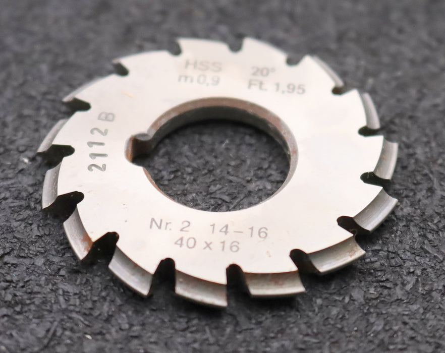 Bild des Artikels DOLD-Zahnformfräser-m=-0,9mm-No.-2-für-Z=-14-16-EGW-20°-gear-profile-cutter