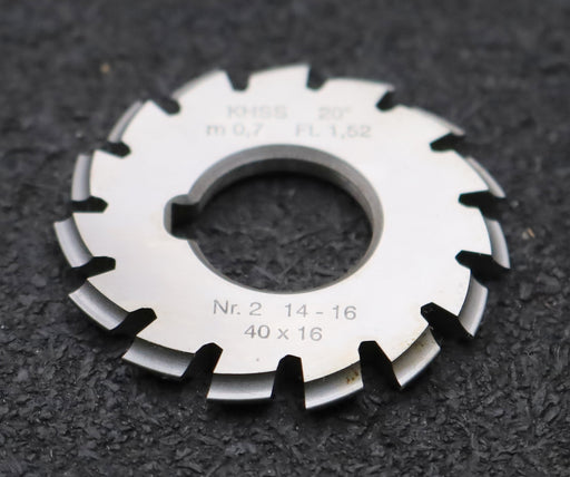 Bild des Artikels DOLD-Zahnformfräser-m=-0,7mm-No.-2-für-Z=-14-16-EGW-20°-gear-profile-cutter