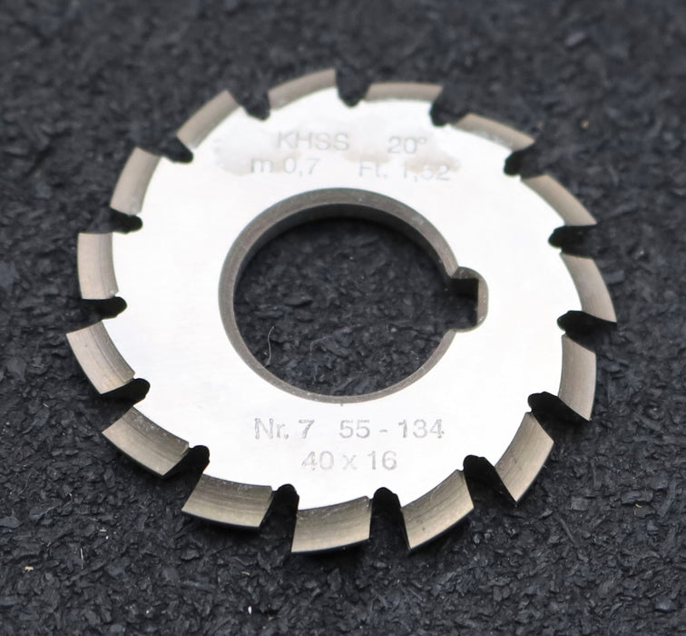 Bild des Artikels DOLD-Zahnformfräser-m=-0,7mm-No.-7-für-Z=-55-134-EGW-20°-gear-profile-cutter