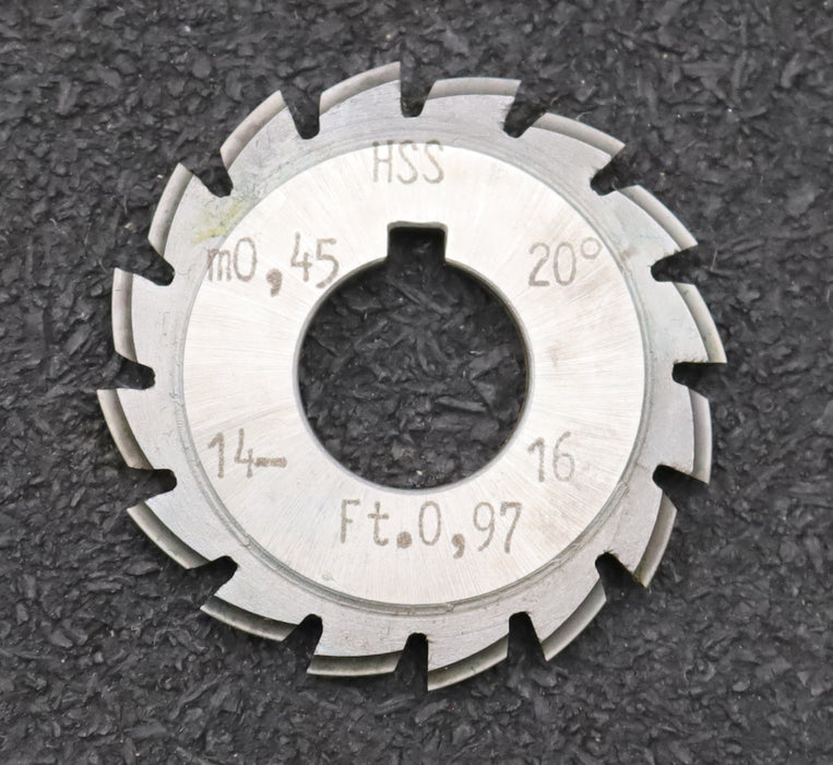 Bild des Artikels DOLD-Zahnformfräser-m=-0,45mm-No.-2-für-Z=-14-16-EGW-20°-gear-profile-cutter