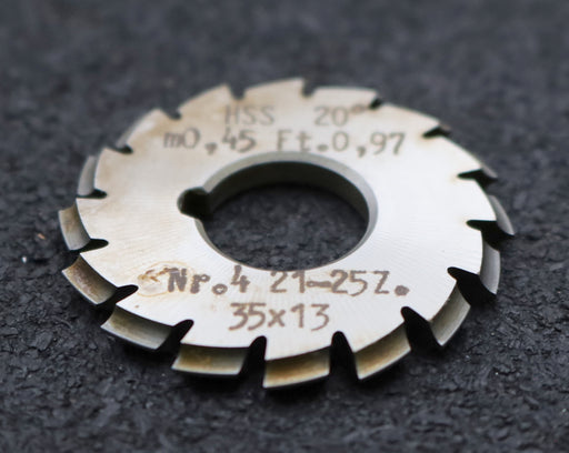 Bild des Artikels DOLD-Zahnformfräser-m=-0,45mm-No.-4-für-Z=-21-25-EGW-20°-gear-profile-cutter