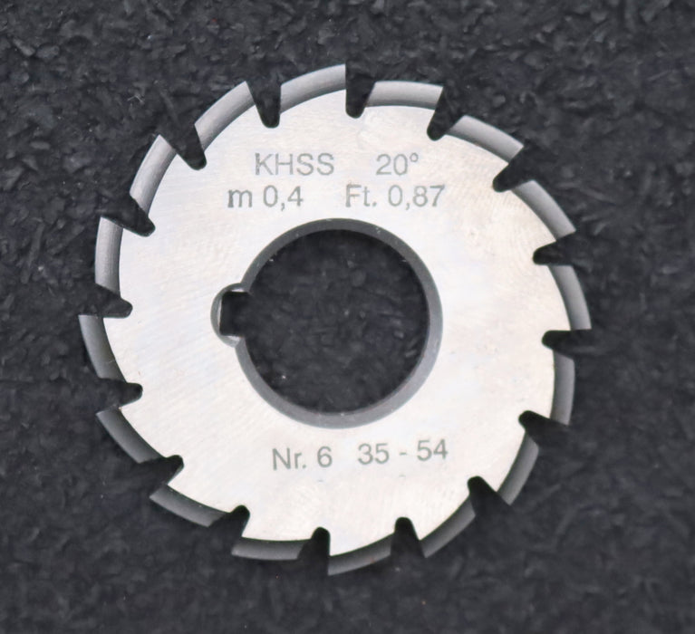 Bild des Artikels DOLD-Zahnformfräser-m=-0,4mm-No.-6-für-Z=-35-54-EGW-20°-gear-profile-cutter