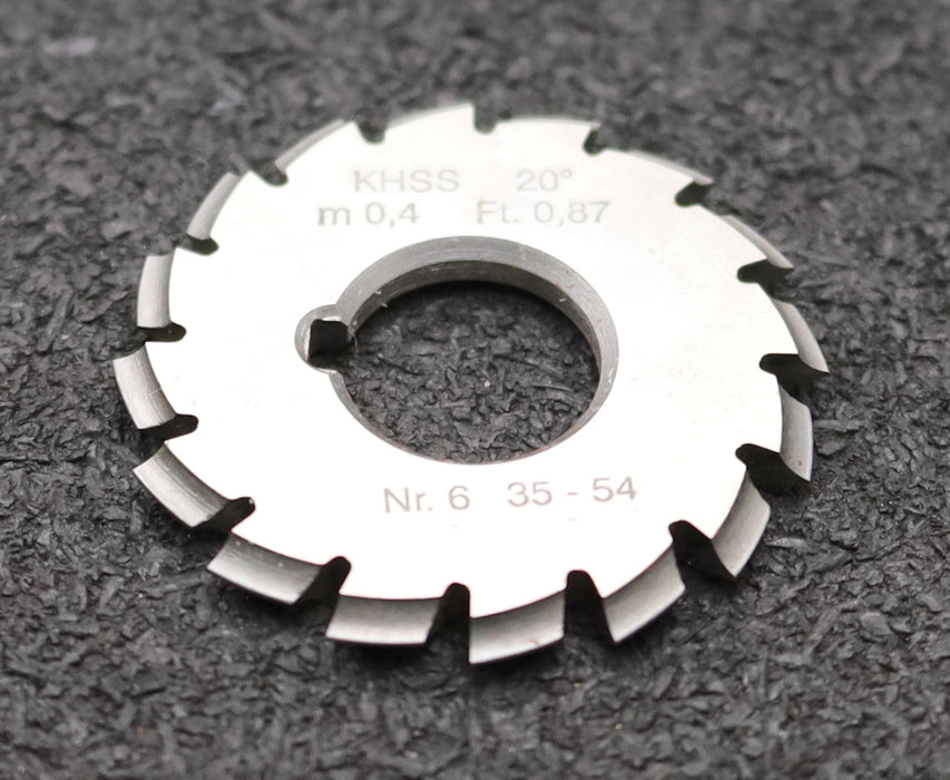 Bild des Artikels DOLD-Zahnformfräser-m=-0,4mm-No.-6-für-Z=-35-54-EGW-20°-gear-profile-cutter