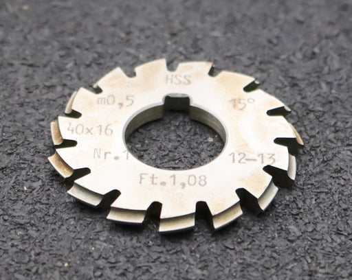 Bild des Artikels DOLD-Zahnformfräser-m=-0,5mm-No.-1-für-Z=-12-13-EGW-15°-gear-profile-cutter