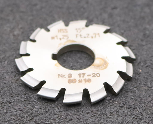 Bild des Artikels DOLD-Zahnformfräser-m=-1,25mm-No.-3-für-Z=-17-20-EGW-15°-gear-profile-cutter