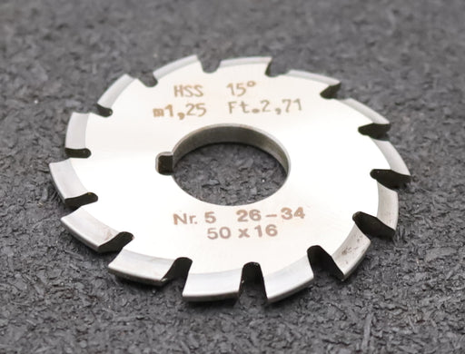 Bild des Artikels DOLD-Zahnformfräser-m=-1,25mm-No.-5-für-Z=-26-34-EGW-15°-gear-profile-cutter