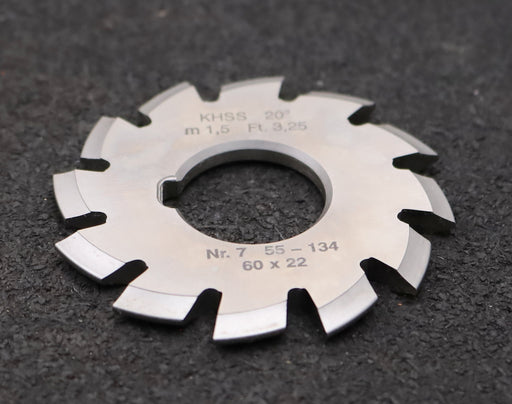 Bild des Artikels DOLD-Zahnformfräser-m=-1,5mm-No.-7-für-Z=-55-134-EGW-20°-gear-profile-cutter