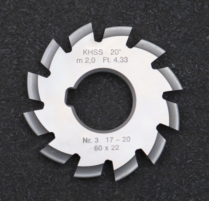 Bild des Artikels DOLD-Zahnformfräser-m=-2mm-No.-3-für-Z=-17x20-EGW-20°-gear-profile-cutter