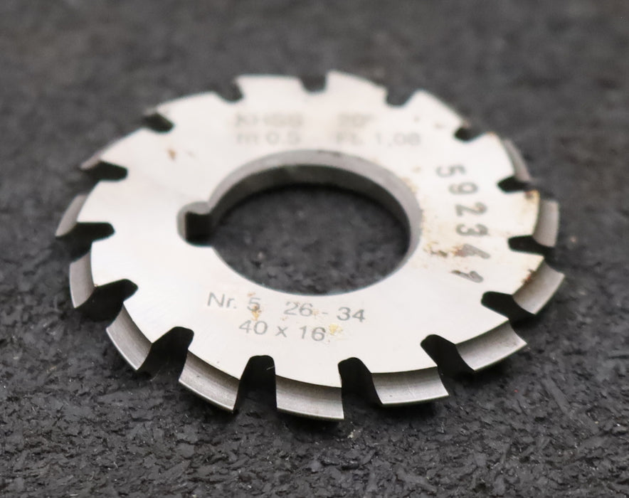 Bild des Artikels DOLD-Zahnformfräser-m=-0,5mm-No.-5-für-Z=-26-34-EGW-20°-gear-profile-cutter