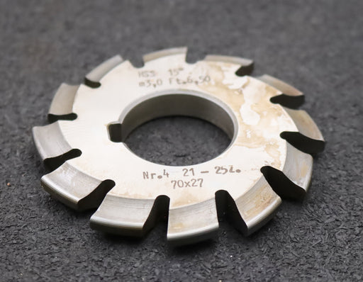 Bild des Artikels DOLD-Zahnformfräser-m=-3mm-No.-4-für-Z=-21-25-EGW-15°-gear-profile-cutter