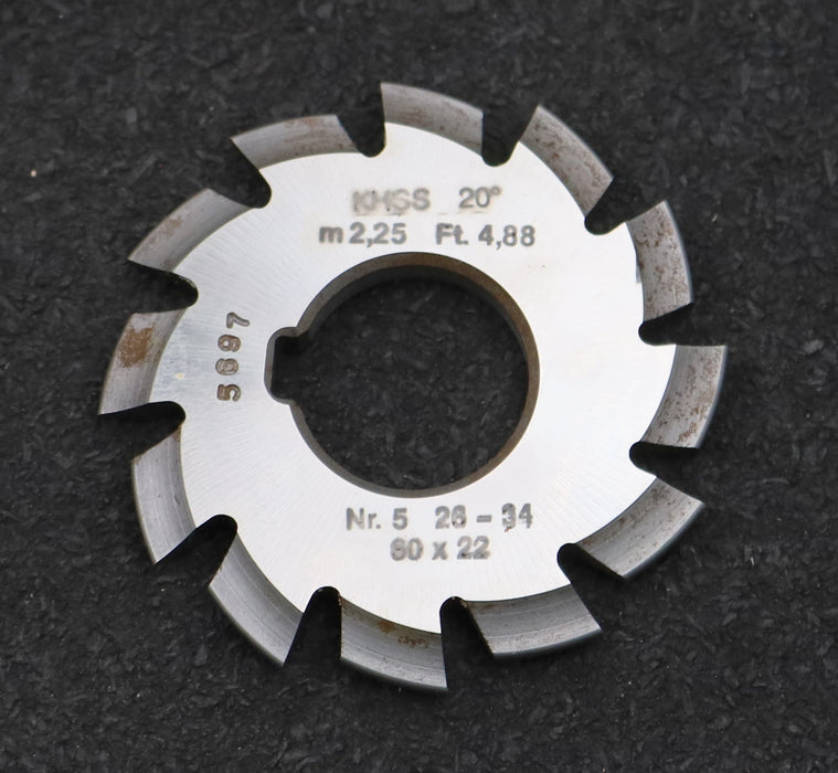 Bild des Artikels DOLD-Zahnformfräser-m=-2,25mm-No.-5-für-Z=-26-34-EGW-20°-gear-profile-cutter