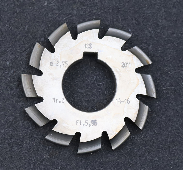 Bild des Artikels DOLD-Zahnformfräser-m=-2,75mm-No.-2-für-Z=-14-16-EGW-20°-gear-profile-cutter