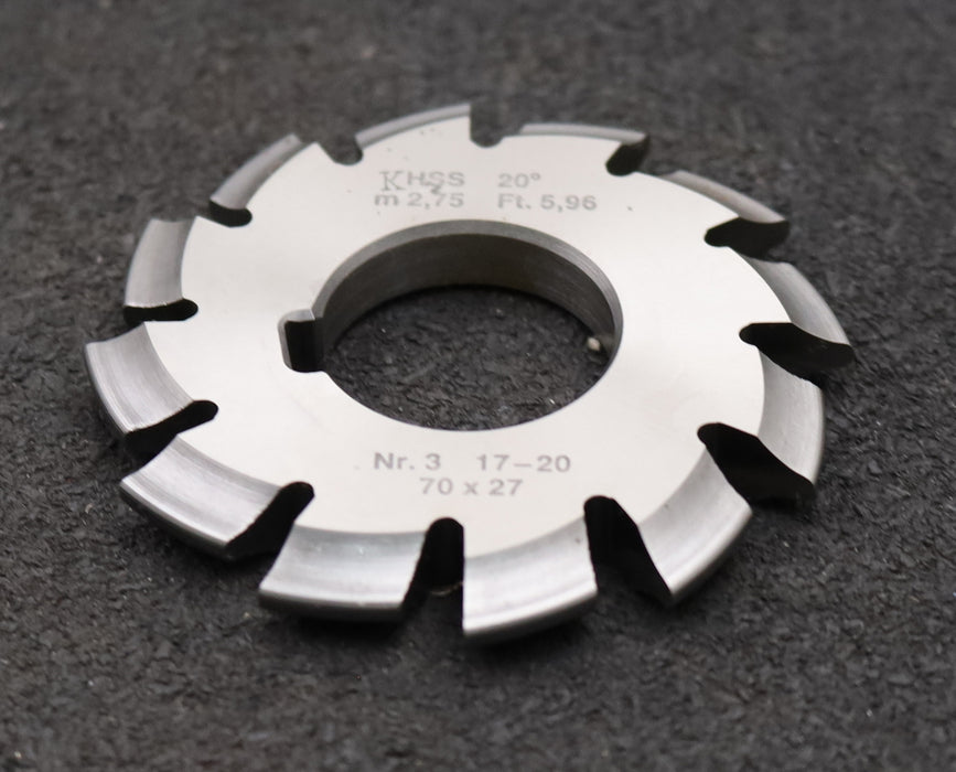 Bild des Artikels DOLD-Zahnformfräser-m=-2,75mm-No.-3-für-Z=-17-20-EGW-20°-gear-profile-cutter